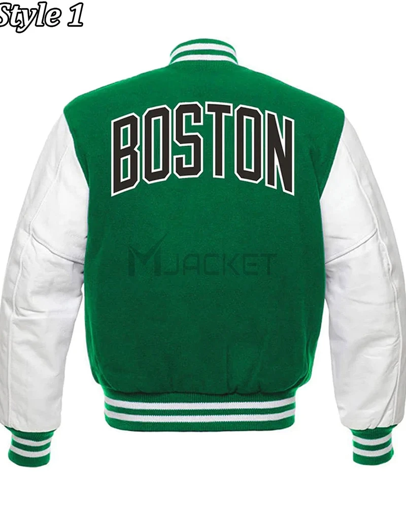 Boston Celtics Varsity Green and White Jacket - image 3