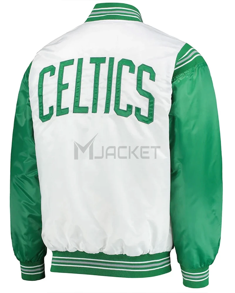 Boston Celtics White/Kelly Green Satin Jacket - image 2
