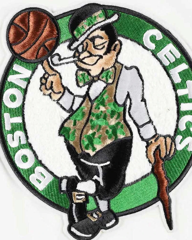 Boston Celtics White/Kelly Green Satin Jacket - image 5