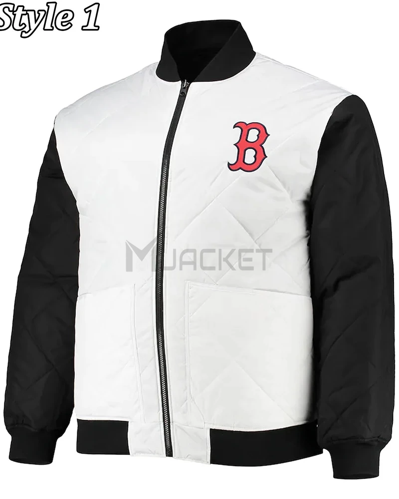 Boston Red Sox Black/White Satin Jacket - image 1