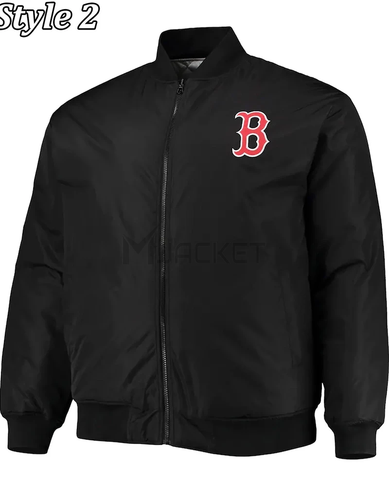 Boston Red Sox Black/White Satin Jacket - image 2
