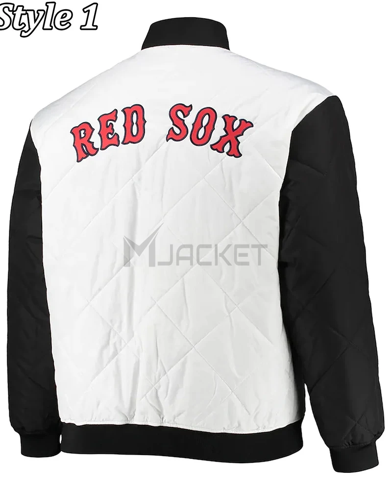 Boston Red Sox Black/White Satin Jacket - image 3
