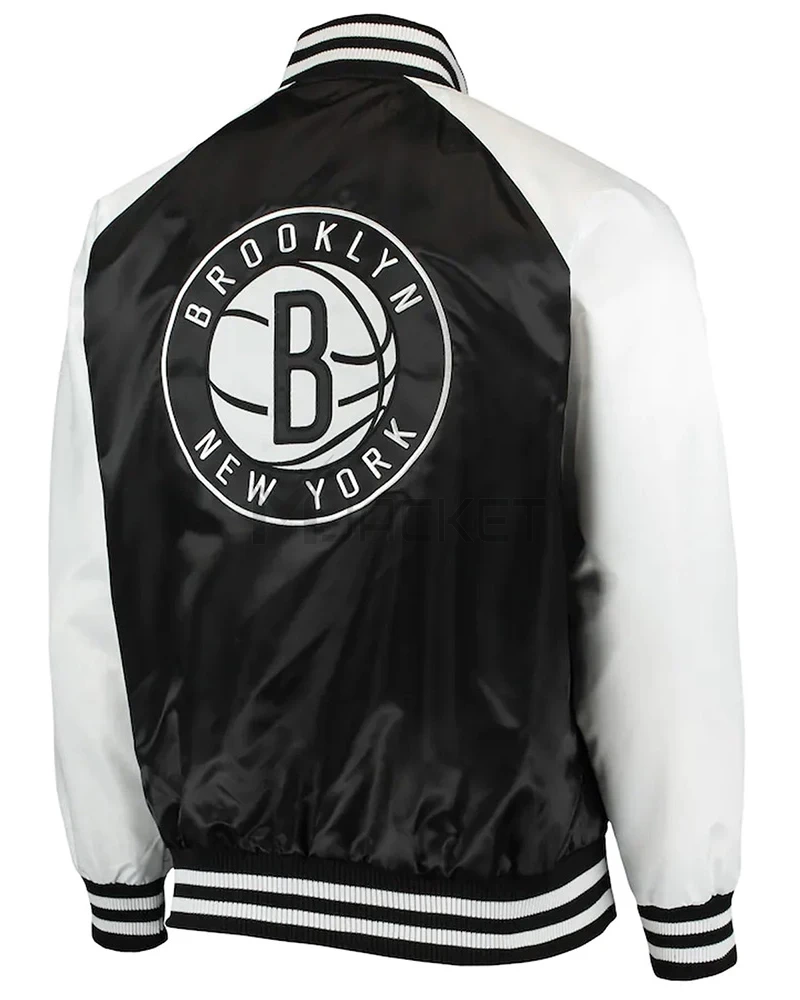 Brooklyn Nets Point Guard Black/White Satin Jacket - image 2