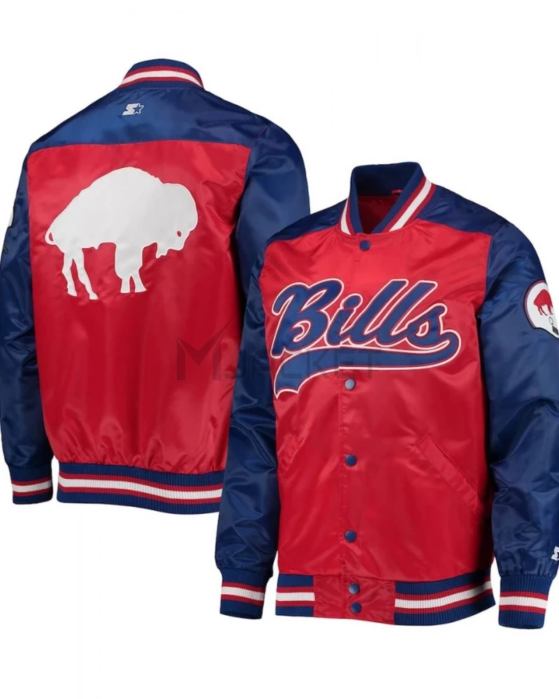 Buffalo Bills The Tradition II Team Full-Snap Varsity Satin Jacket - image 3