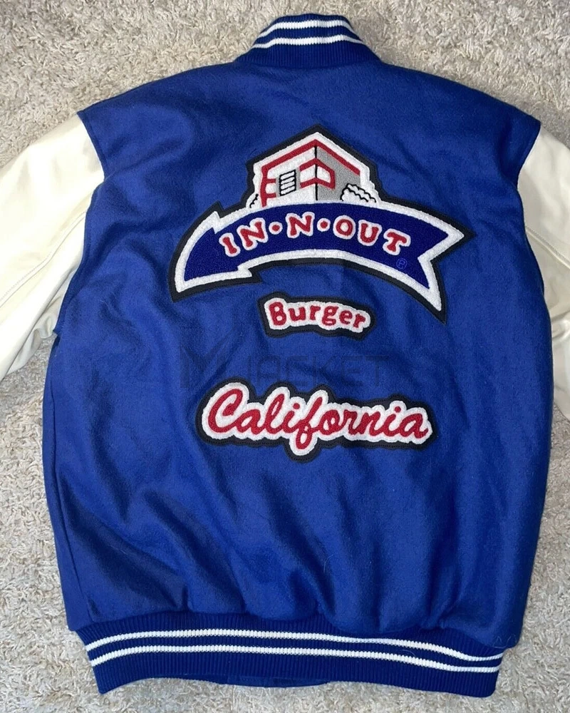 Burger In N Out Letterman Blue and White Jacket - image 2