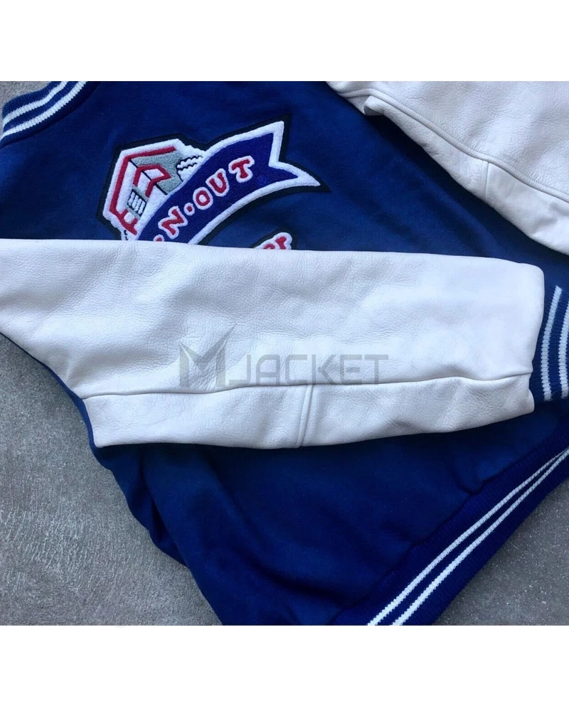 Burger In N Out Letterman Blue and White Jacket - image 7