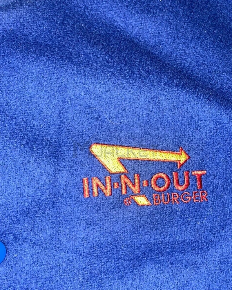 Burger In N Out Letterman Blue and White Jacket - image 8