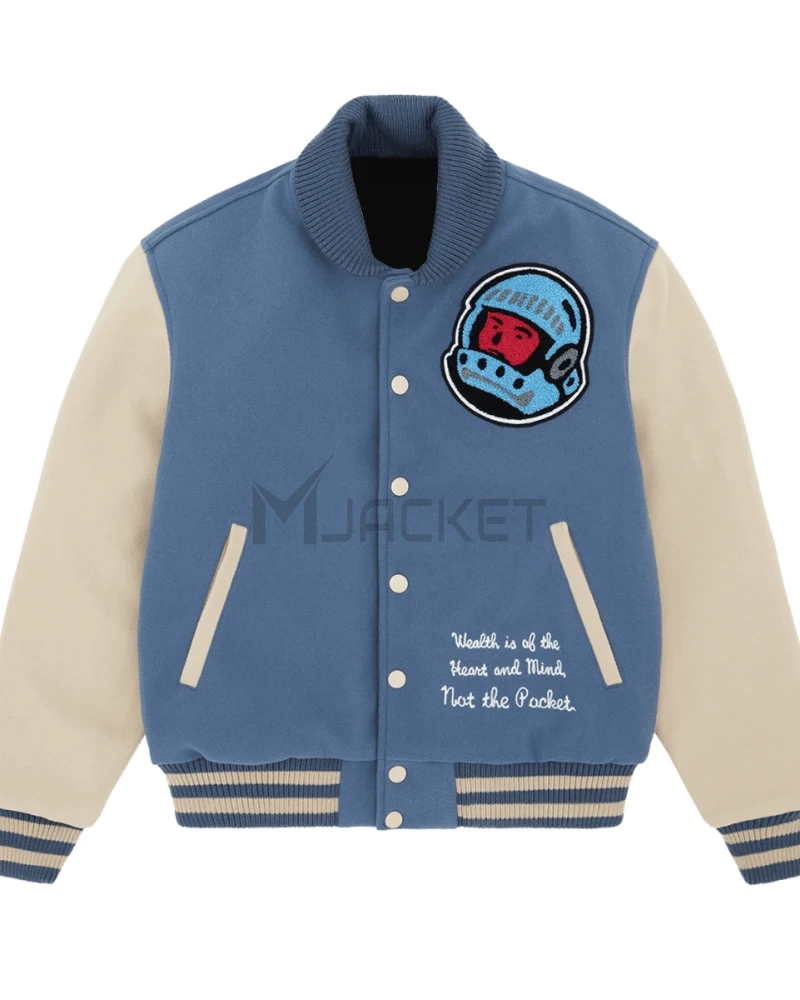 Cafeteria BBC Blue and Off-White Letterman Jacket - image 1