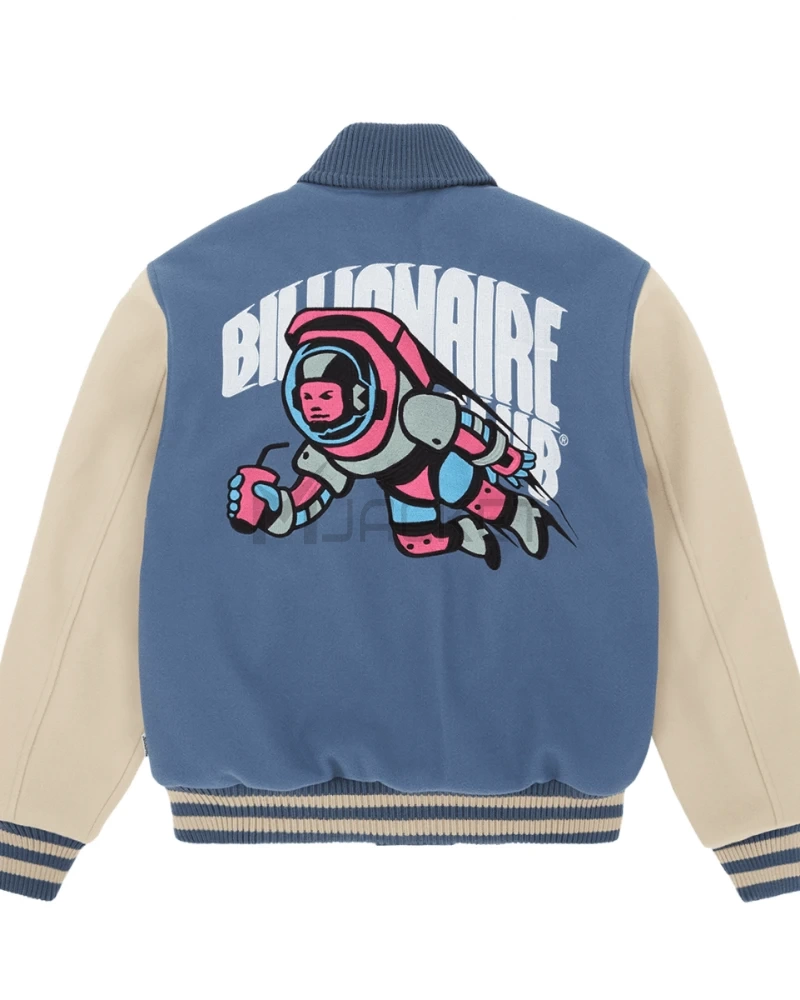 Cafeteria BBC Blue and Off-White Letterman Jacket - image 2