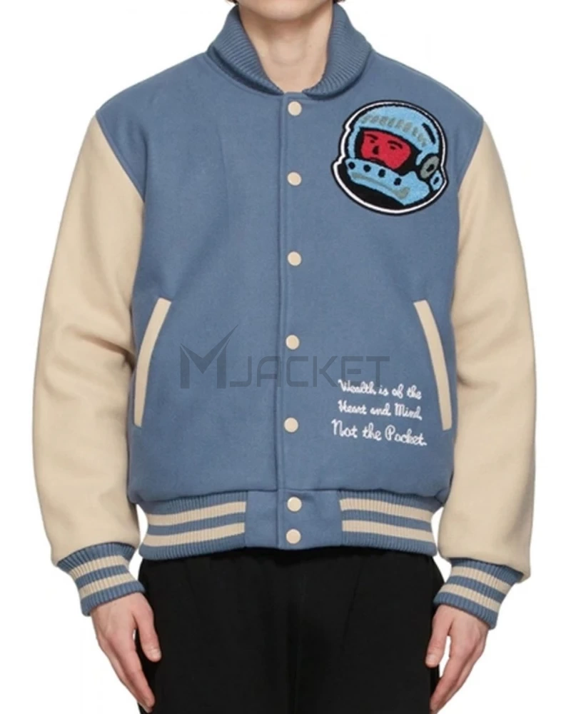 Cafeteria BBC Blue and Off-White Letterman Jacket - image 3