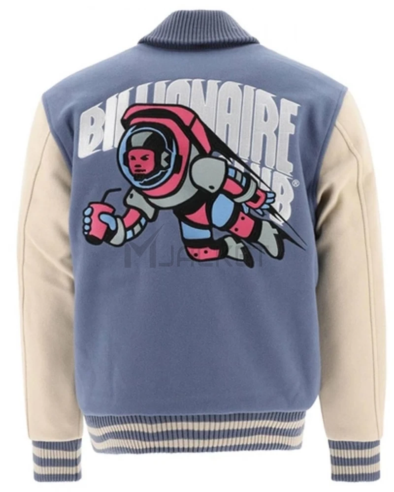Cafeteria BBC Blue and Off-White Letterman Jacket - image 6