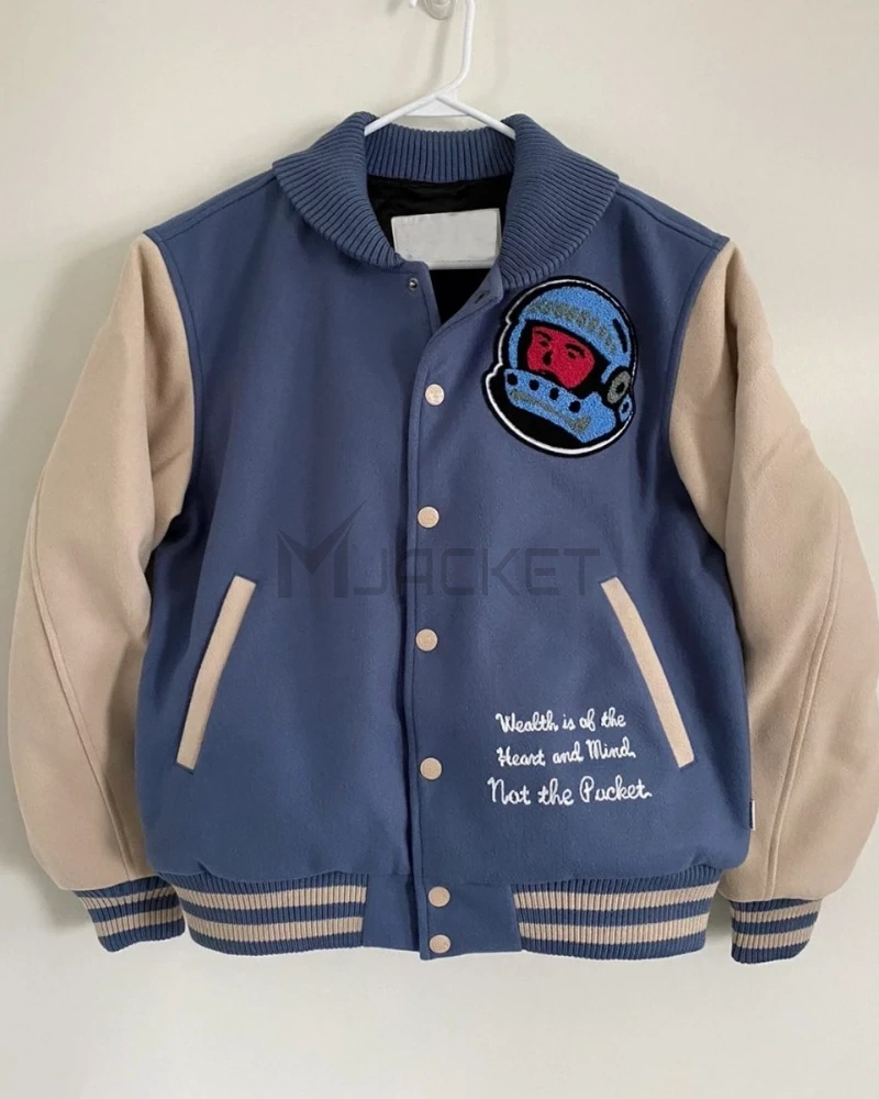 Cafeteria BBC Blue and Off-White Letterman Jacket - image 7