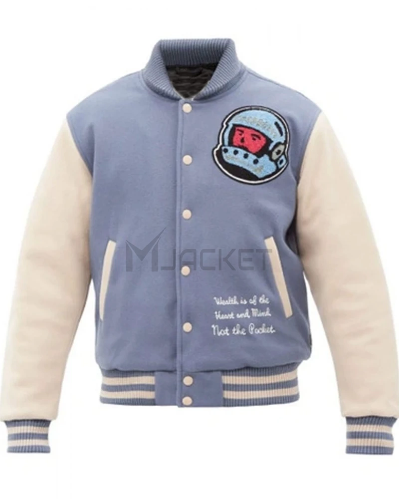 Cafeteria BBC Blue and Off-White Letterman Jacket - image 9