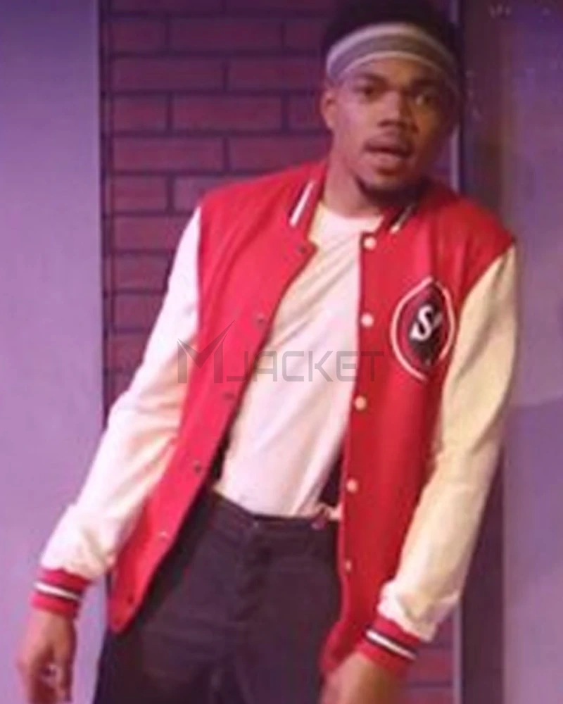 Chance The Rapper Sunday Candy Varsity Red Jacket - image 9