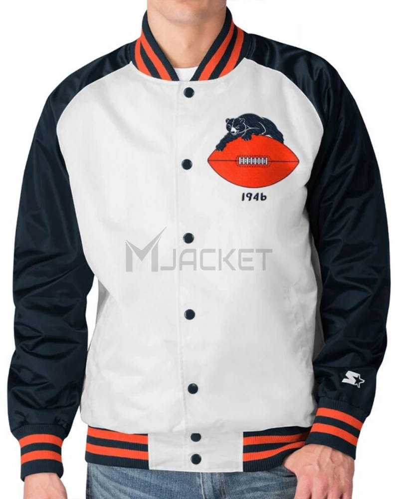 Chicago Bears Clean Up Throwback Satin Full-Snap Jacket - image 1