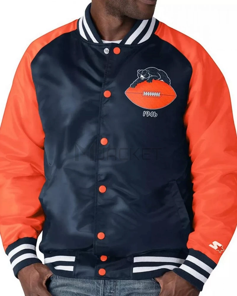 Chicago Bears Clean Up Throwback Satin Full-Snap Jacket - image 2