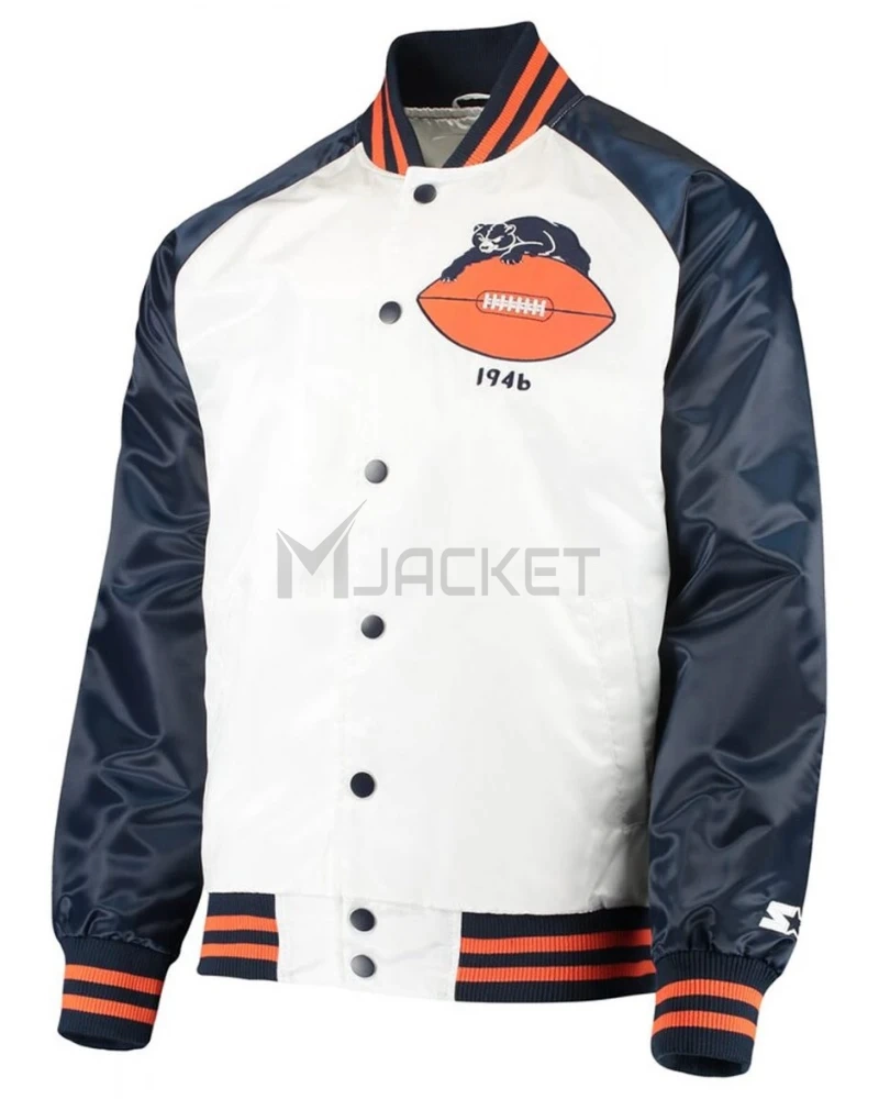 Chicago Bears Clean Up Throwback Satin Full-Snap Jacket - image 3
