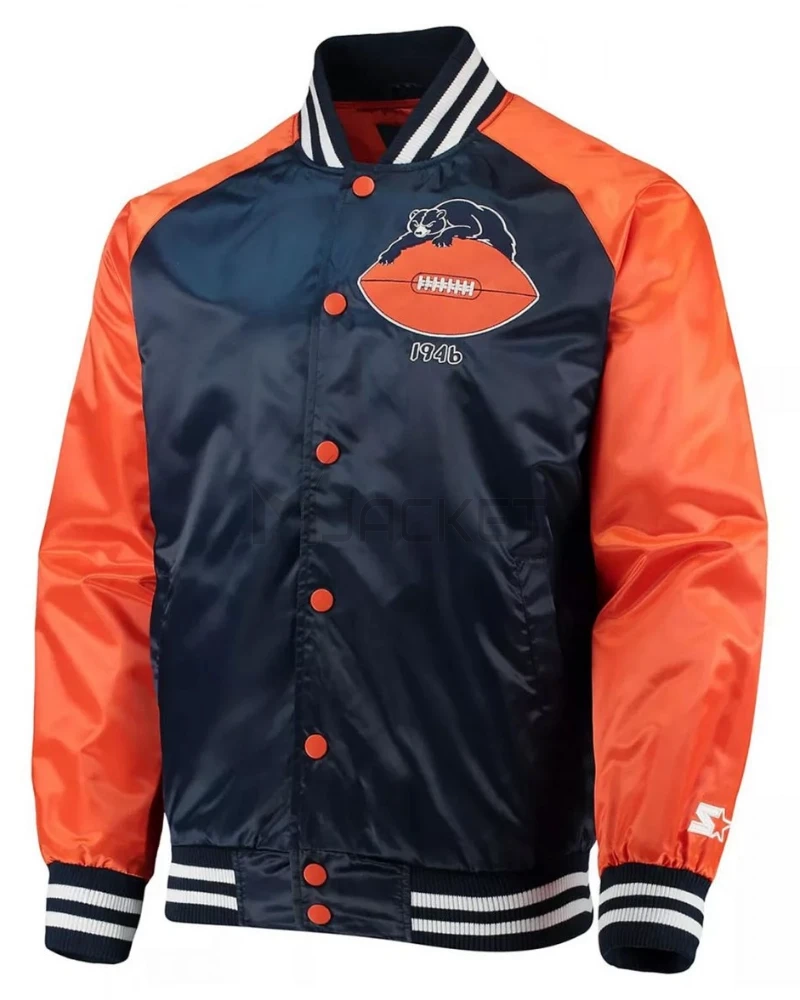 Chicago Bears Clean Up Throwback Satin Full-Snap Jacket - image 4