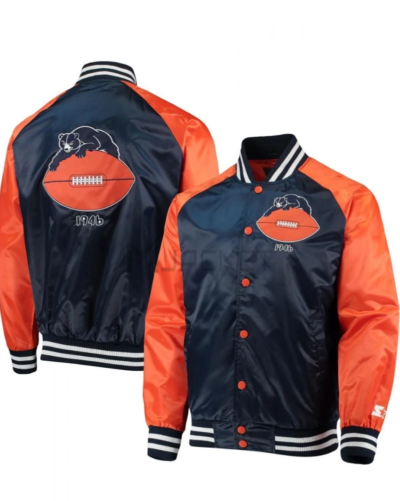 Chicago Bears Clean Up Throwback Satin Full-Snap Jacket - image 8