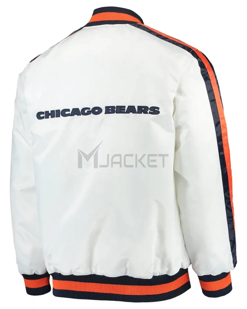 Chicago Bears Throwback D-Line White Full-Snap Satin Jacket - image 2