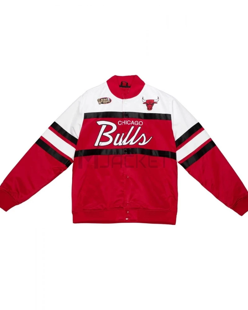Chicago Bulls Special Script Red and White Satin Jacket - image 1