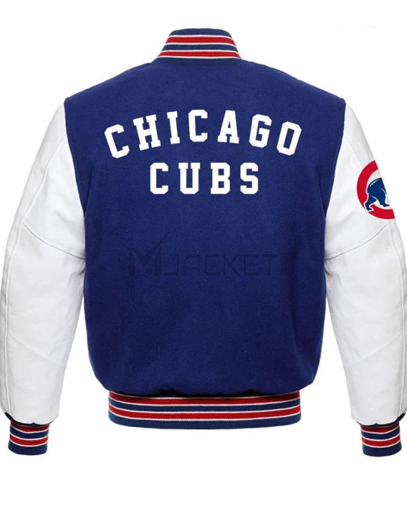 Chicago Cubs MLB Blue and White Varsity Jacket - image 2