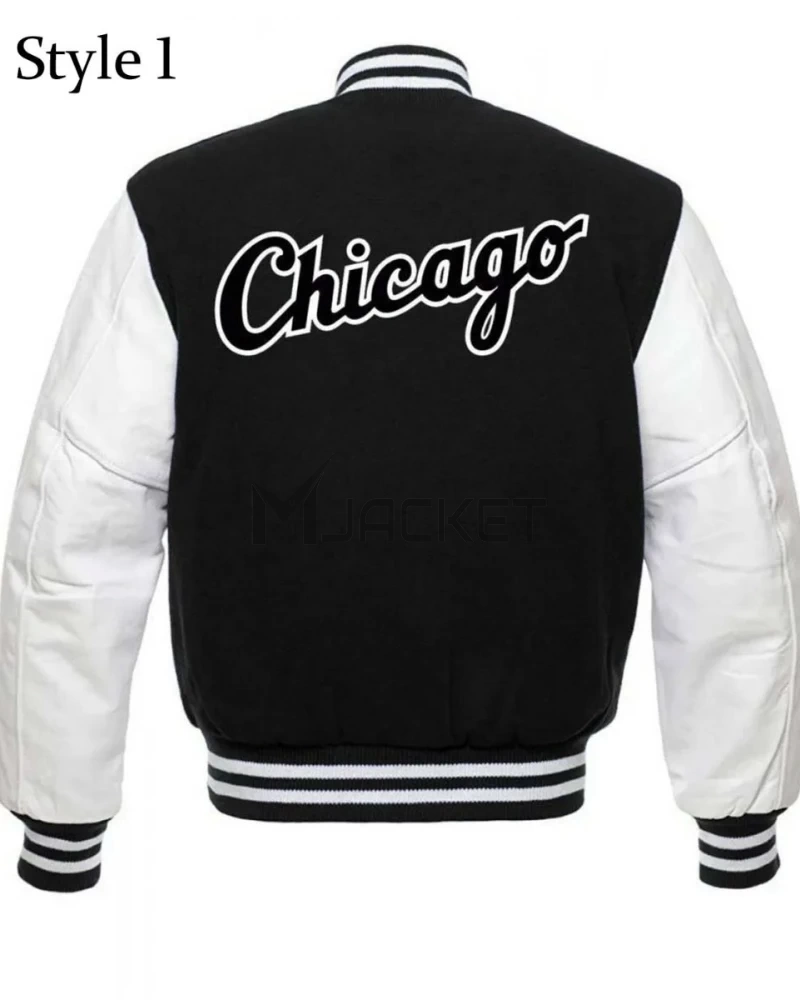 Chicago White Sox MLB Letterman Black and White Jacket - image 2