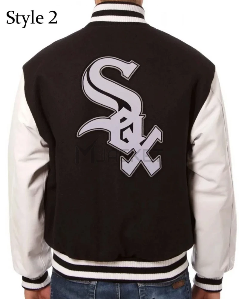 Chicago White Sox MLB Letterman Black and White Jacket - image 3