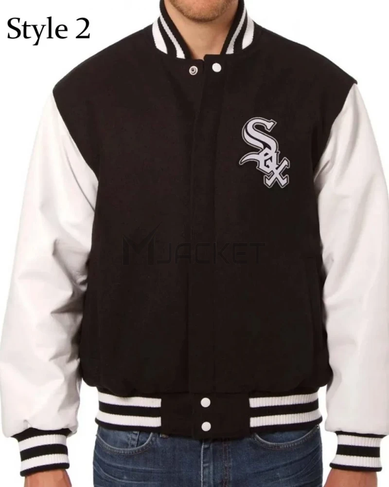 Chicago White Sox MLB Letterman Black and White Jacket - image 4