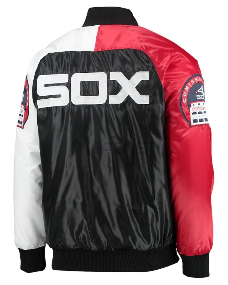 Chicago White Sox Navy Blue and Red Full-Snap Satin Jacket - image 2