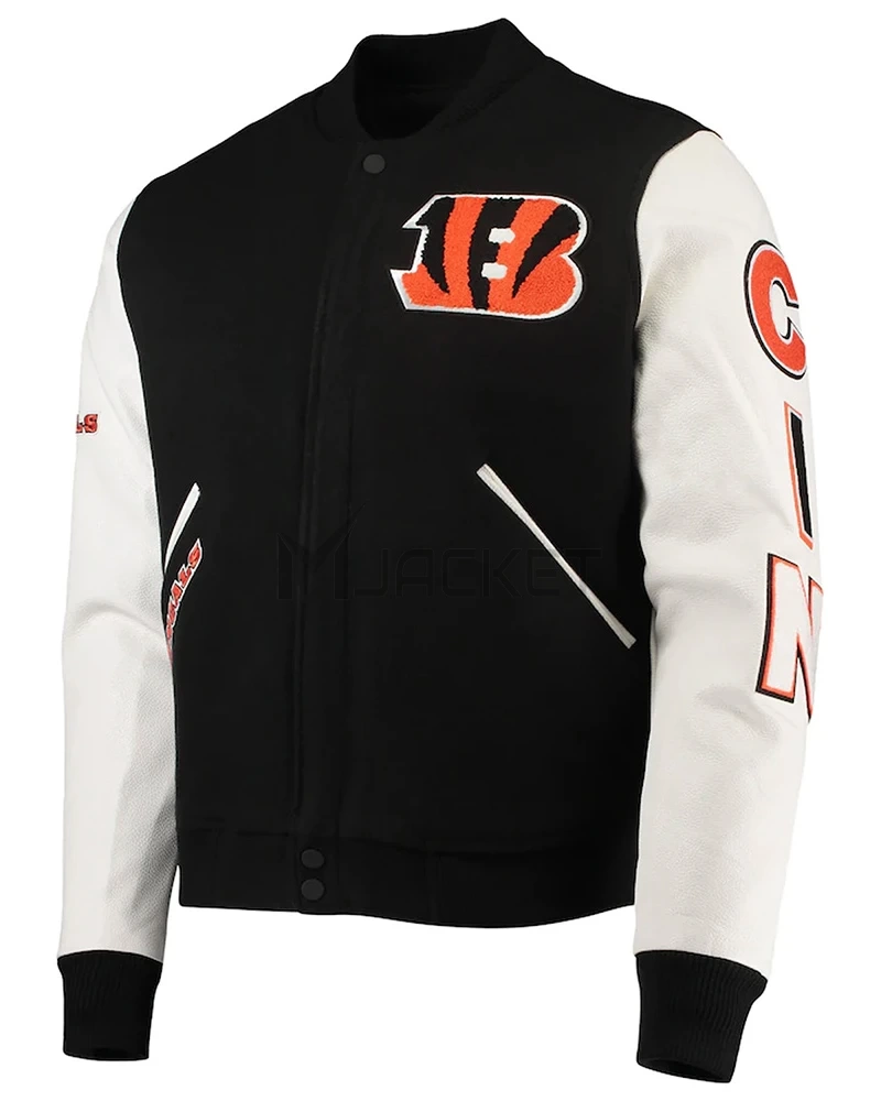 Cincinnati Bengals Black/White Varsity Jacket - image 1