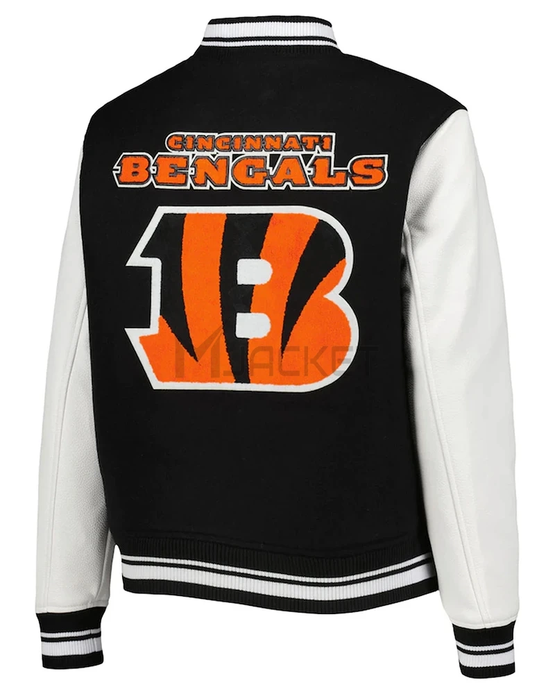 Cincinnati Bengals Mash Up Varsity Black/White Jacket - image 2