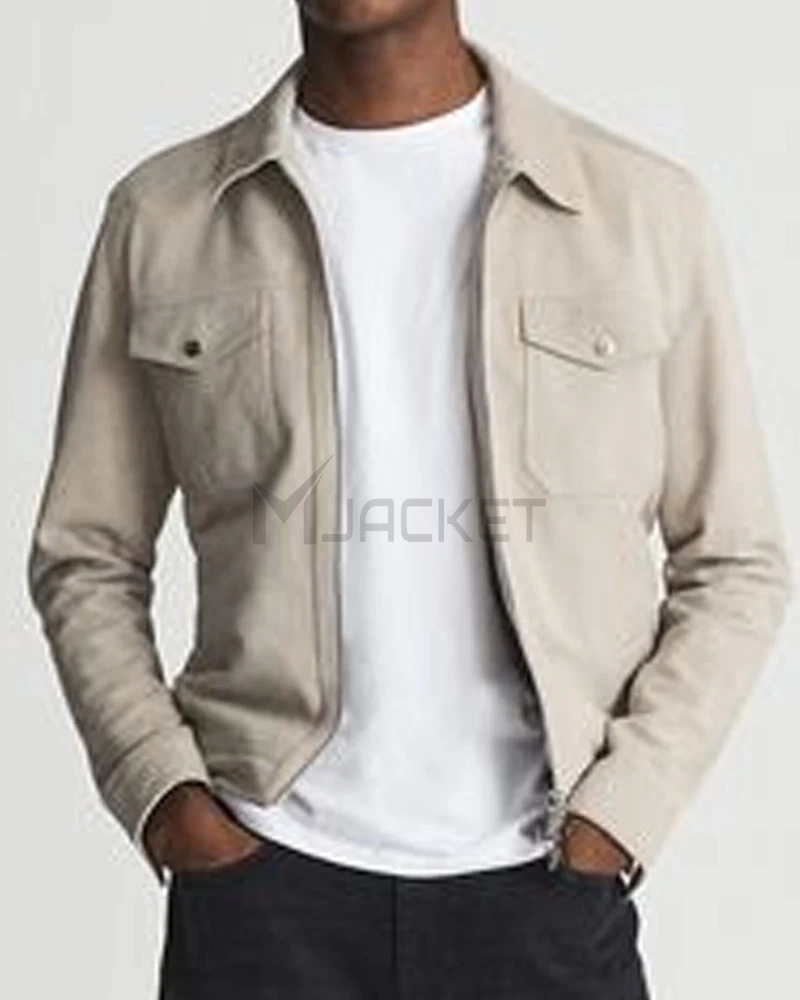 Claim to Fame Kevin Jonas Trucker Suede Leather Jacket - image 1