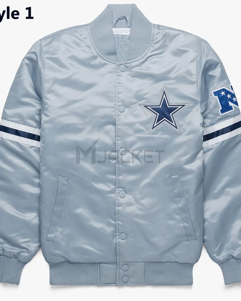 Dallas Cowboys Gray Satin Jacket - image 1