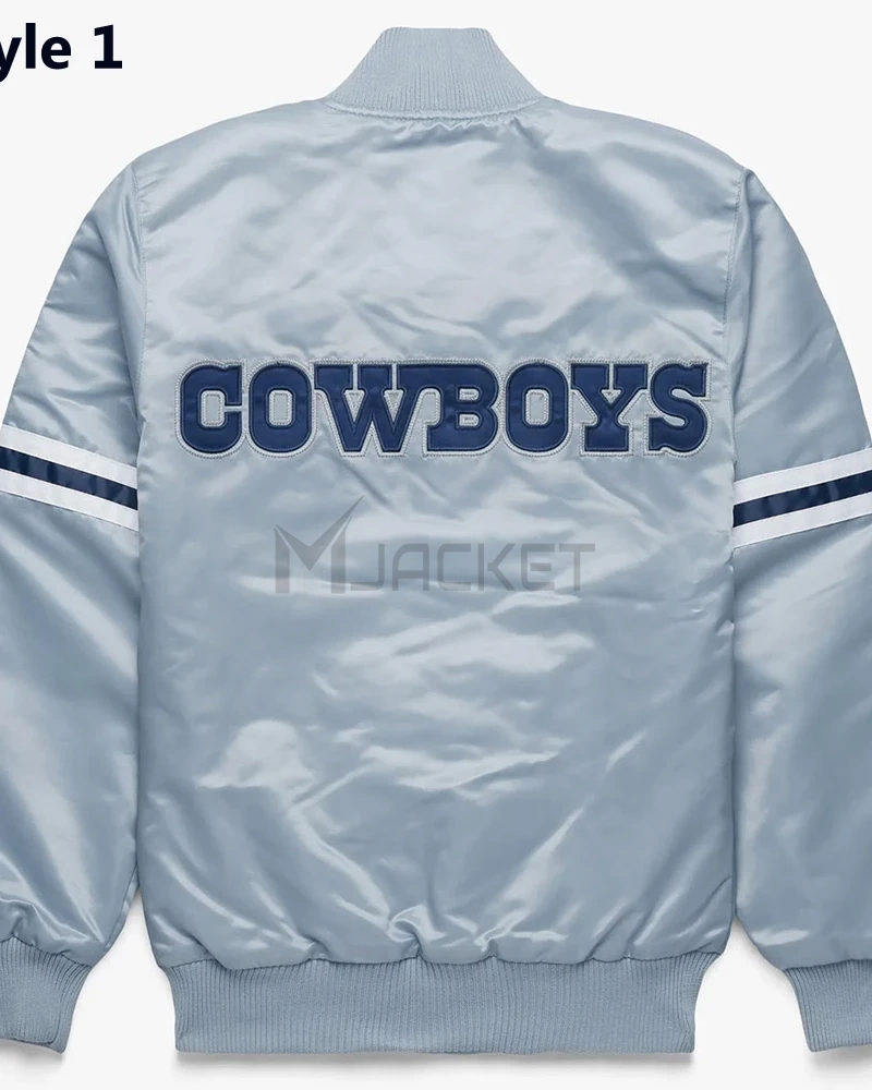 Dallas Cowboys Gray Satin Jacket - image 2