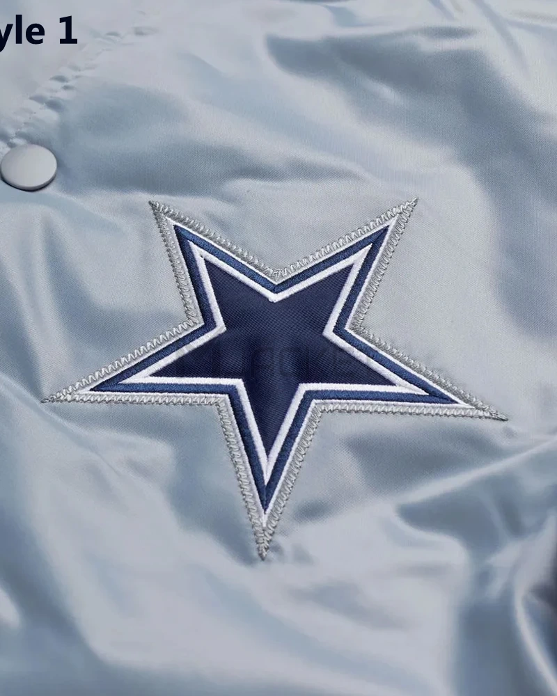 Dallas Cowboys Gray Satin Jacket - image 4