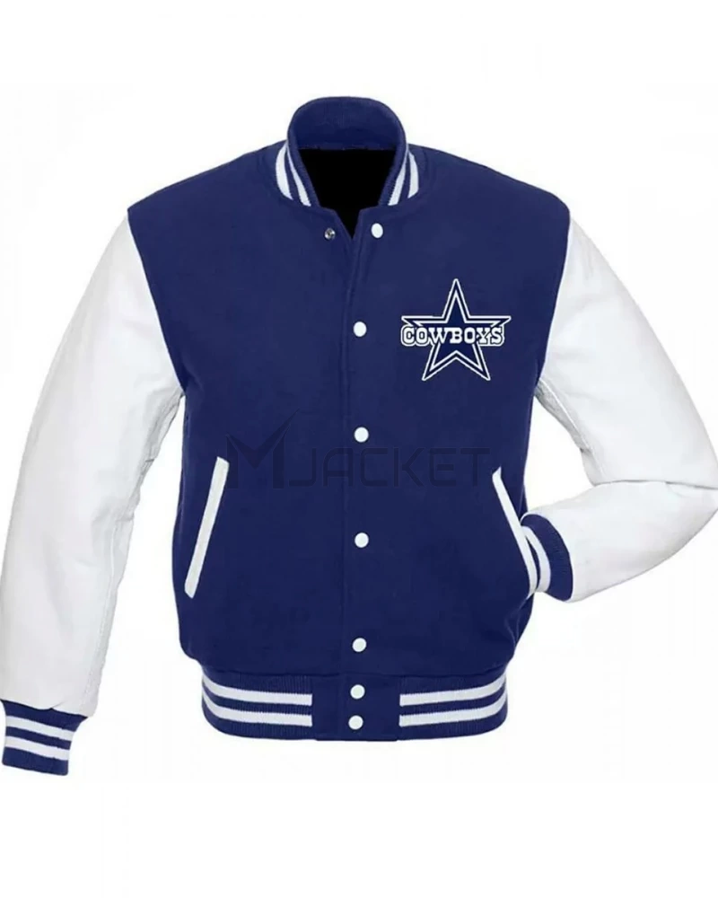 Dallas Cowboys Letterman White/Royal Blue Jacket - image 1