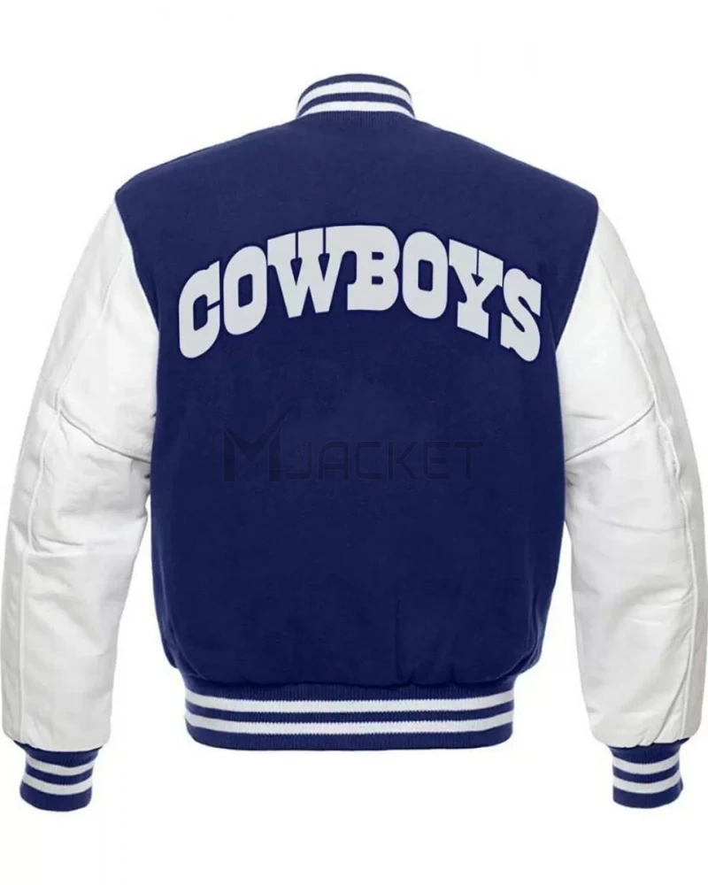 Dallas Cowboys Letterman White/Royal Blue Jacket - image 2