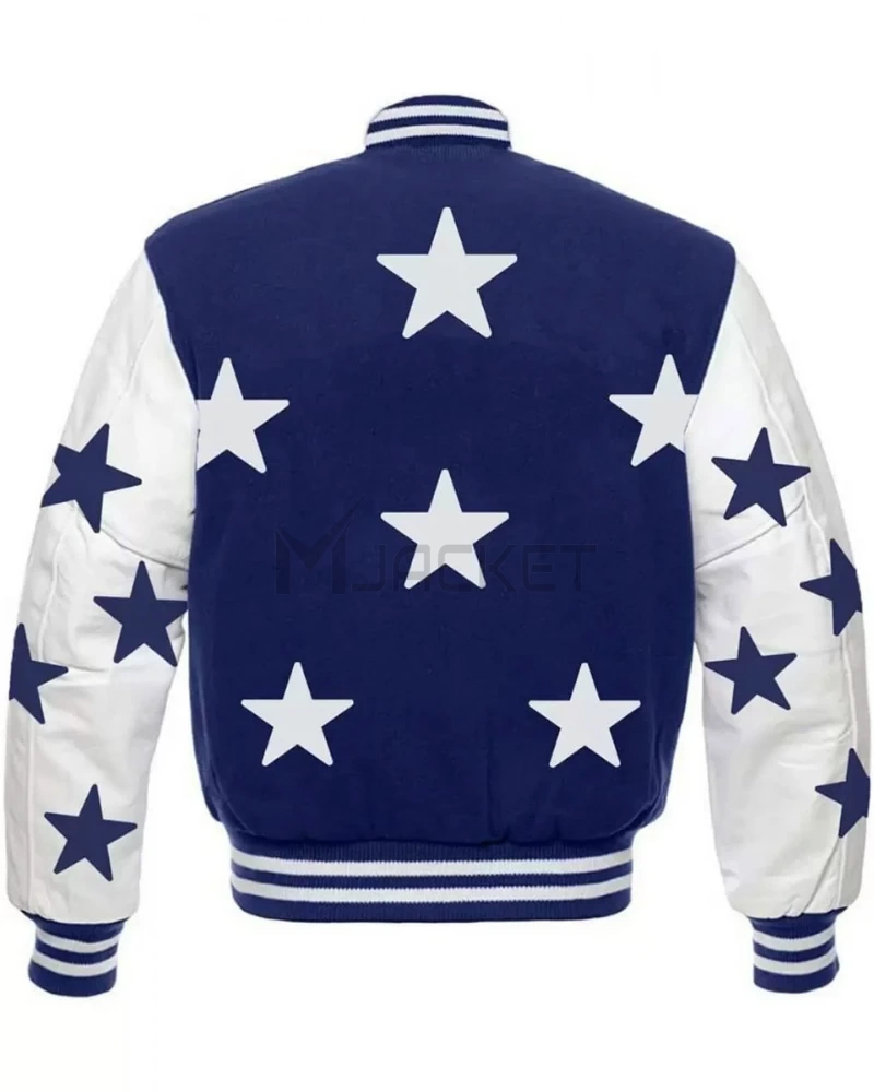 Dallas Cowboys Stars Varsity Royal Blue and White Jacket - image 2