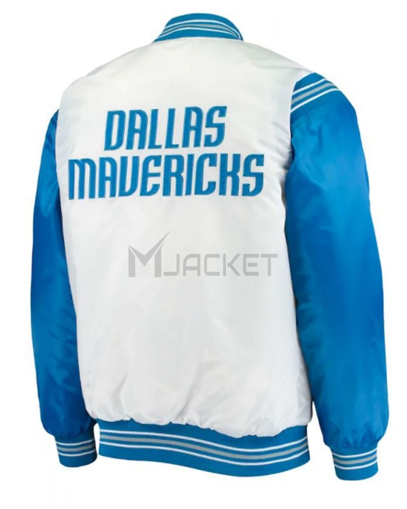 Dallas Mavericks Starter Blue and White Satin Jacket - image 2