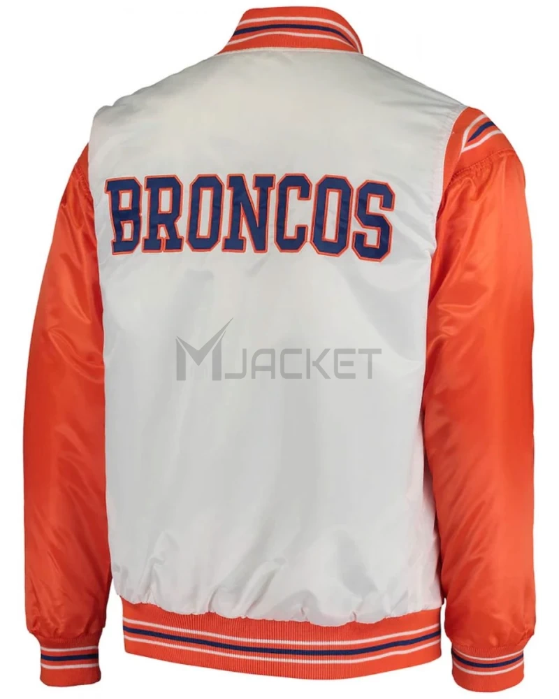 Denver Broncos Starter White and Orange Satin Jacket - image 2