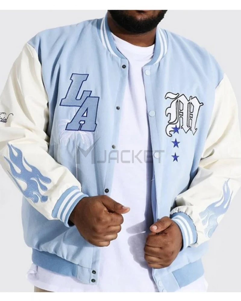 LA Baby Blue Varsity Jacket - image 1