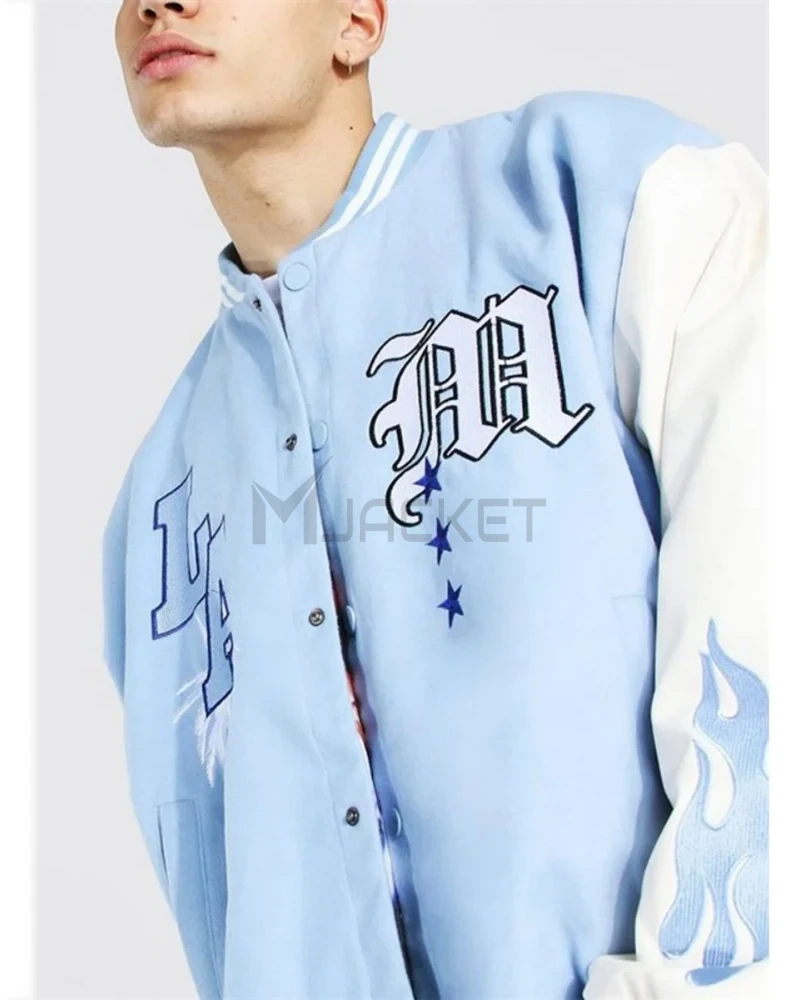 LA Baby Blue Varsity Jacket - image 7