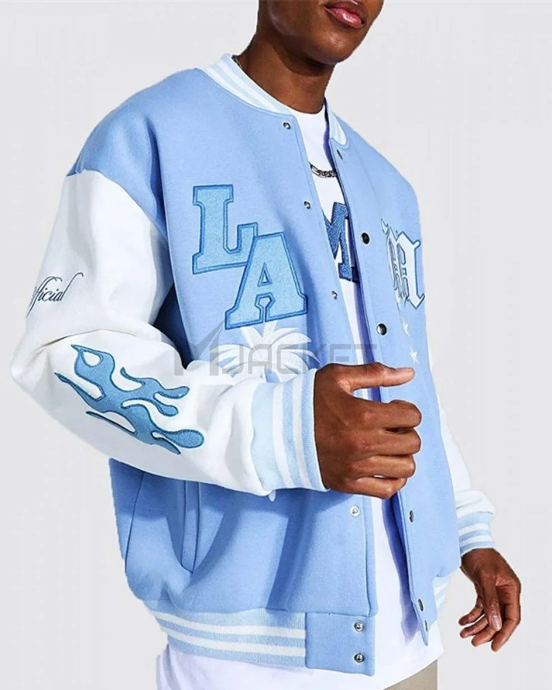 LA Baby Blue Varsity Jacket - image 8