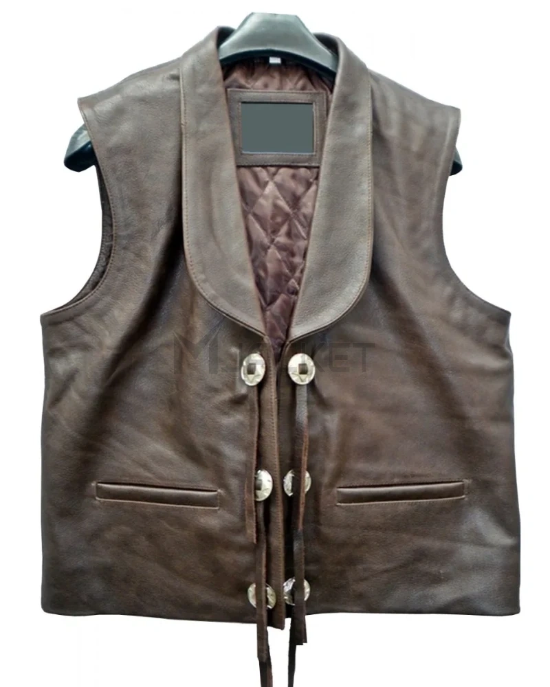 Lorne Greene Bonanza Leather Vest - image 3