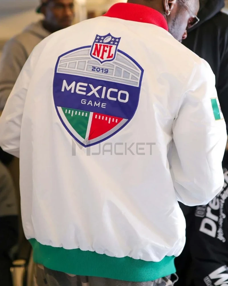 Los Angeles Chargers Mexico 2019 White Satin Jacket - image 7