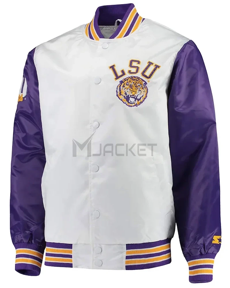 LSU Tigers The Legend White/Purple Satin Jacket - image 1