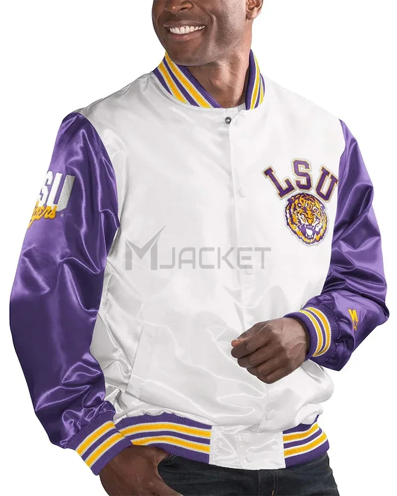 LSU Tigers The Legend White/Purple Satin Jacket - image 4