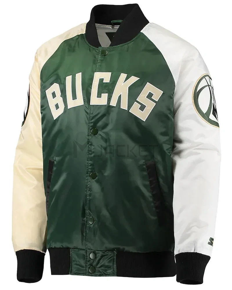 Milwaukee Bucks Tricolor Remix Satin Jacket - image 1
