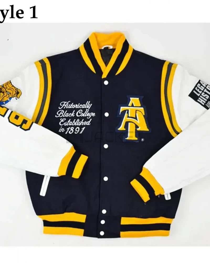 North Carolina A&T State University Aggie Pride Blue Varsity Jacket - image 1